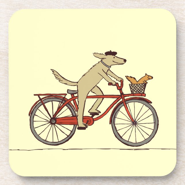 Dessous-de-verre Chien de recyclage avec l'ami d'écureuil - art (Devant)