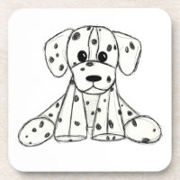 Chien en dalmate dessin simple noir