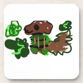 Dessous-de-verre chien en vert