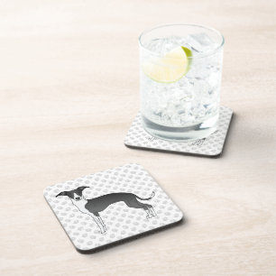 Dessous-de-verre Chien gris italien noir et blanc avec pattes
