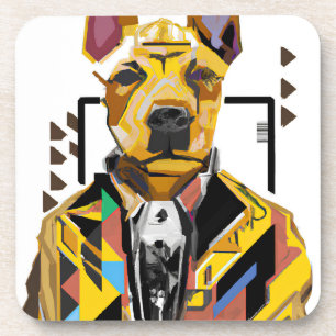 Dessous-de-verre Chien portant un costume : Art numérique