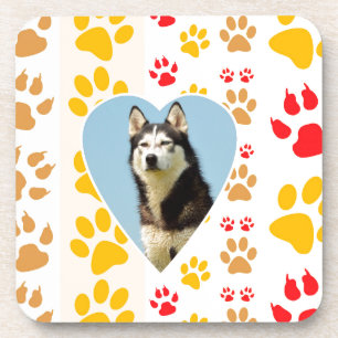 Dessous-de-verre Chien sibérien - pattes cardiaques Imprimer