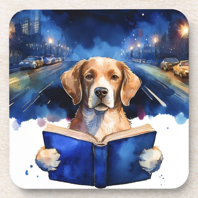 Dessous-de-verre Chien Sobre Lecture Big Book Recovery (Devant)