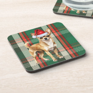 Dessous-de-verre Chien Tan Chihuahua Père Noël