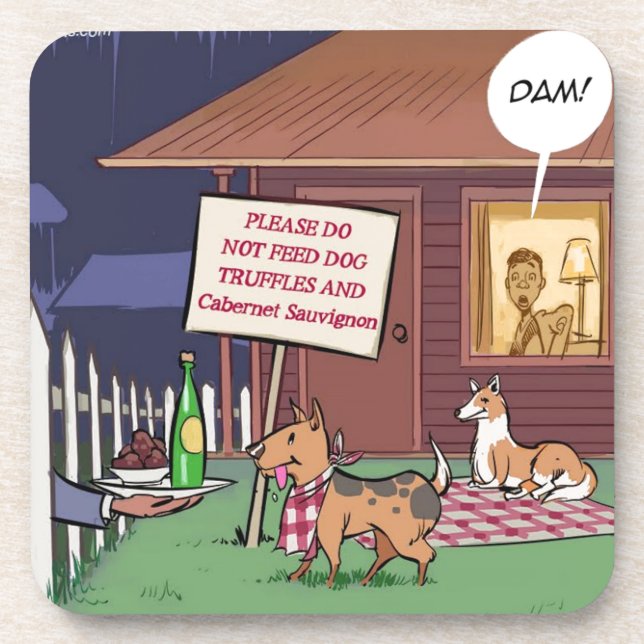 Dessous-de-verre Chiens gourmets drôles (Devant)
