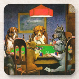 Dessous-de-verre Chiens jouant au poker