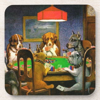 Dessous-de-verre Chiens jouant au poker