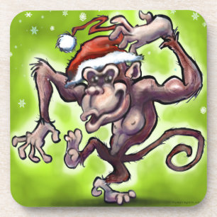 Dessous-de-verre Chimpanzee Christmas