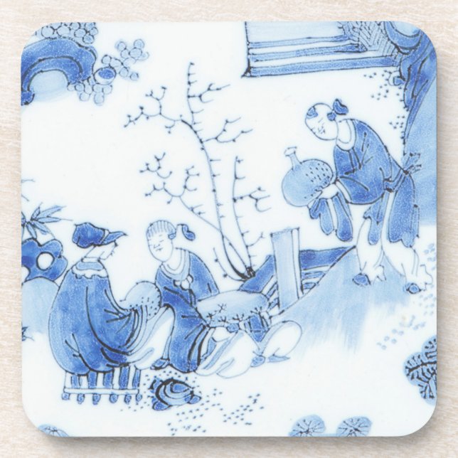 Dessous-de-verre Chinoiserie Repro Delft Tile Bleue (Devant)