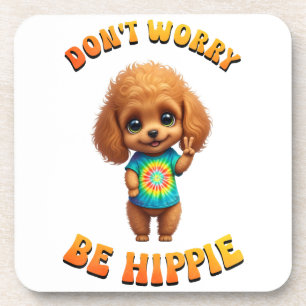 Dessous-de-verre Chiots Caniches Hippie Chien Heureux