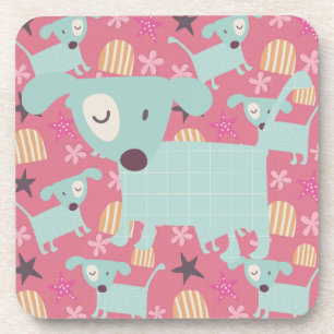 Dessous-de-verre Chiots, étoiles et fleurs