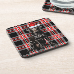 Dessous-de-verre Chocolat de vacances Labrador Père Noël Chien
