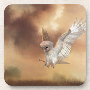 Dessous-de-verre Chouette à l'étable en vol