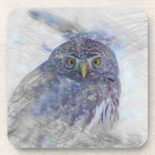 Dessous-de-verre Chouette animale artistique