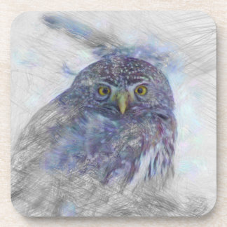 Dessous-de-verre Chouette animale artistique