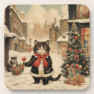 Dessous-de-verre Christmas Kitty, Jour de la neige