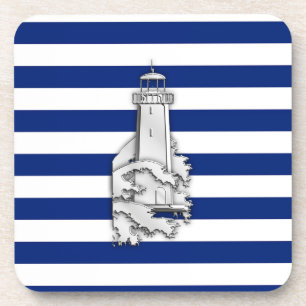 Dessous-de-verre Chrome comme phare sur les rayures nautiques