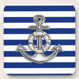 Dessous-de-verre Chrome Style Lifesaver sur les bandes Nautiques
