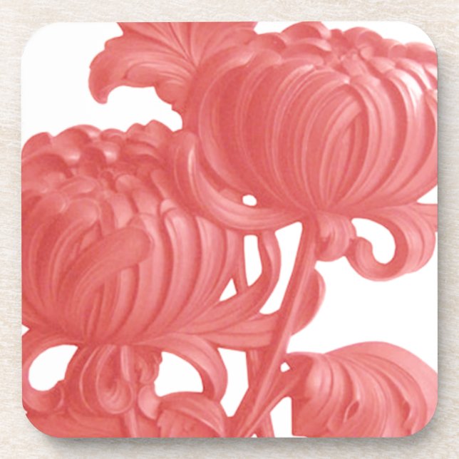 Dessous-de-verre Chrysanthème rose (Devant)