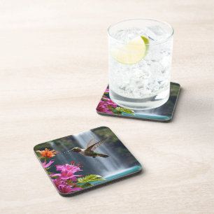 Dessous-de-verre "Chuchotements de la nature : colibri, cascade