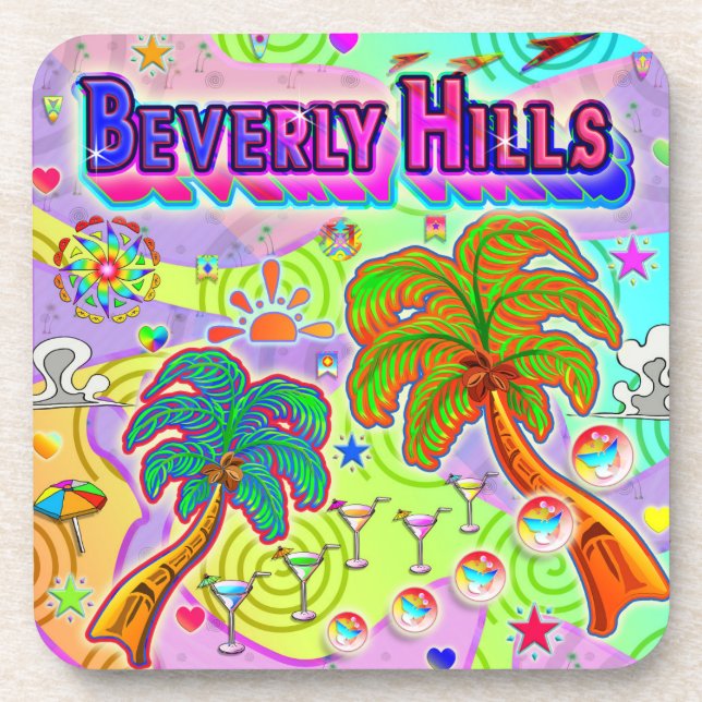 Dessous de verre cible de vacances de Beverly Hill (Devant)