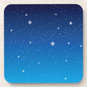 Dessous-de-verre Ciel nocturne étoilé bleu profond