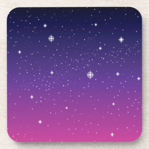 Dessous-de-verre Ciel nocturne étoilé violet foncé