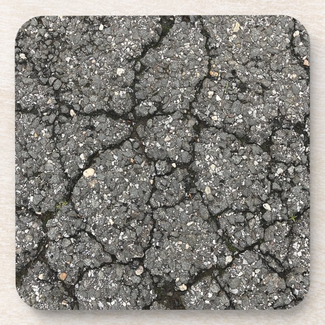Dessous-de-verre Ciment de pavage de rue d'asphalte noir (Devant)