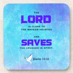 Dessous-de-verre Citation Biblique Inspirationnelle Pslam 34:18