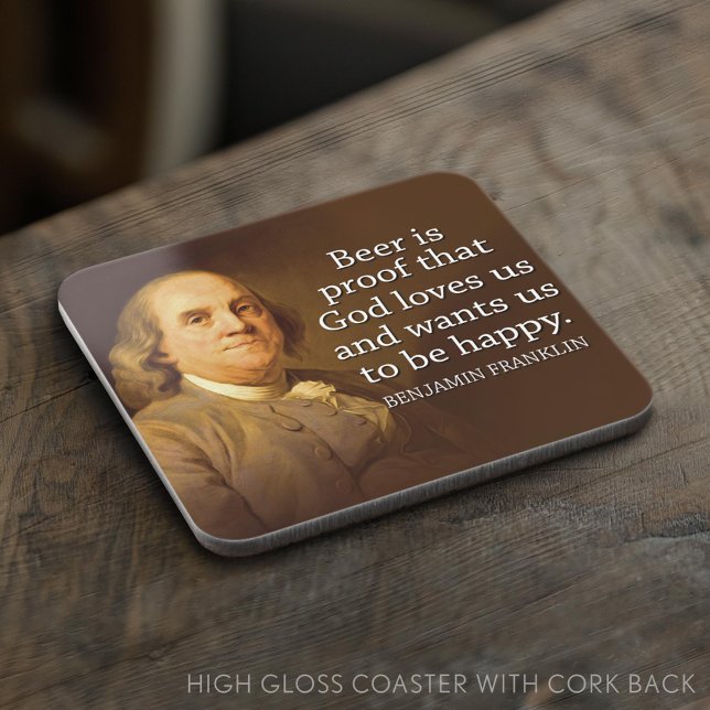 Dessous-de-verre Citation de Ben Franklin sur la bière (Custom Coaster)