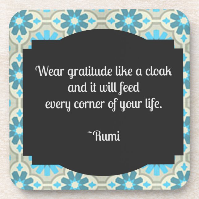 Dessous-de-verre Citation de Gratitude Rumi (Devant)