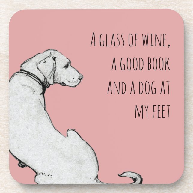 Dessous-de-verre Citation de maman de chien d'art du Labrador rose (Devant)
