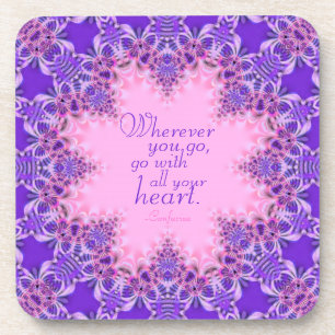 Dessous-de-verre Citation personnalisée violet rose inspirant : Ens