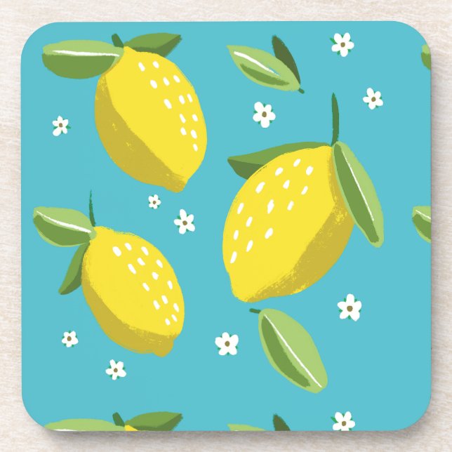 Dessous-de-verre Citron d'été Grille plastique dure (Devant)