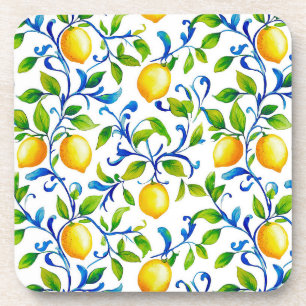 Dessous-de-verre Citrons de jardin italien ensoleillé avec tourbill