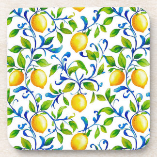 Dessous-de-verre Citrons de jardin italien ensoleillé avec tourbill