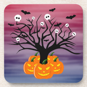 Dessous-de-verre Citrouille d'Halloween Jack o’ Lanterne Dead Tree