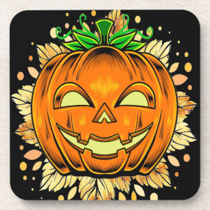 Dessous-de-verre Citrouille Éffrayant Halloween Jackolantern