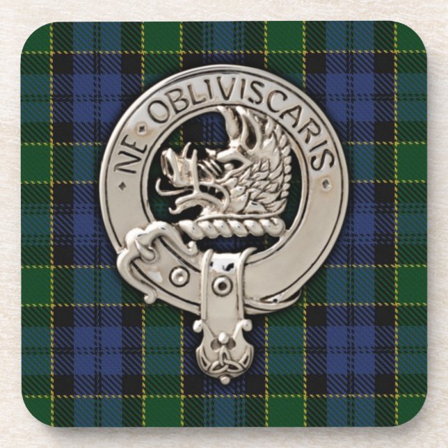 Dessous-de-verre Clan Campbell Crest et Breadalbane Tartan (Devant)
