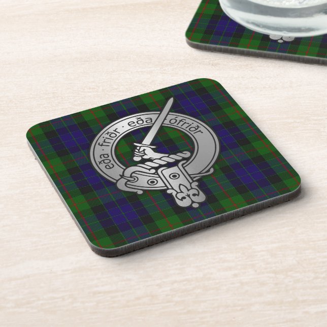 Dessous-de-verre Clan Gunn Crest & Tartan - Old Norse (Côté gauche)