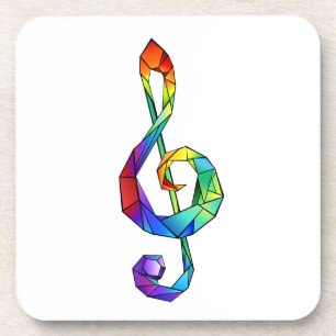 Dessous-de-verre Clé de musique arc-en-ciel