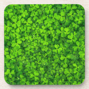 Dessous-de-verre Clovers vert luxuriant avec gouttes d'eau