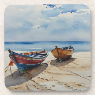 Dessous-de-verre "Coastal Calm" Un Aquarelle Reposant Paysage marin