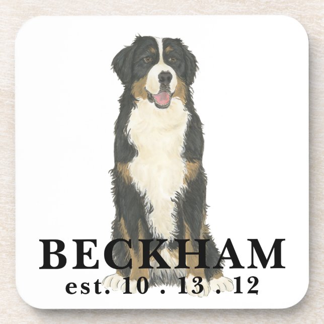 Dessous-de-verre Coaster de boisson Bernedoodle personnalisé (Devant)