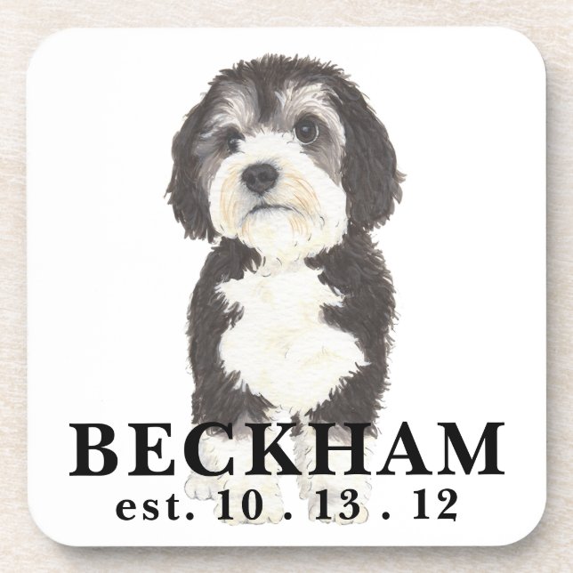 Dessous-de-verre Coaster de boisson Bernedoodle personnalisé (Devant)