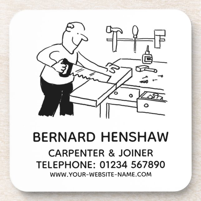 Dessous-de-verre Coaster de boissons pour menuisier et menuisier (Devant)