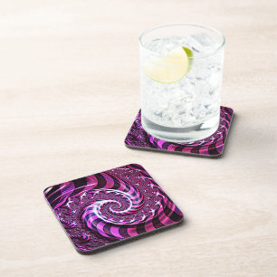 Dessous-de-verre Coaster d'illusion spirale rose et noire