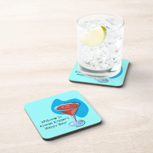 Dessous-de-verre Cocktail Hour_retro style verre Cosmo personnalisé