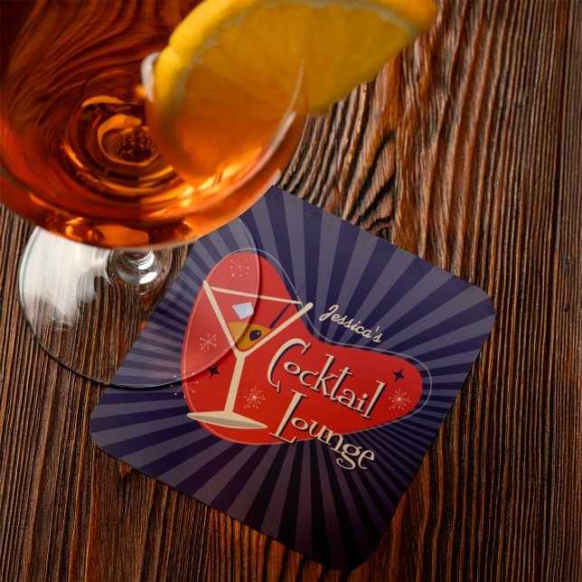 Dessous-de-verre Cocktail Lounge Au Milieu Du Siècle (This fantastic coaster will make the perfect splash at your weekend get together with friends. )