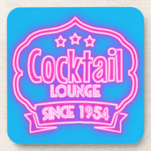 Dessous-de-verre Cocktail lounge rétro néon vintage bar à alcool